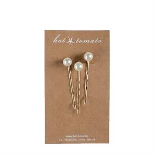 Hot Tomato Classic Pearl Bobby Pins Set of 3